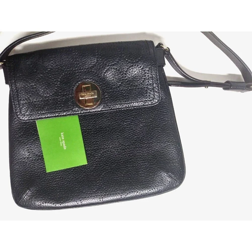 KATE SPADE Double Vanessa York Street Noel Hobo Bag Perforated Leather Black NEW